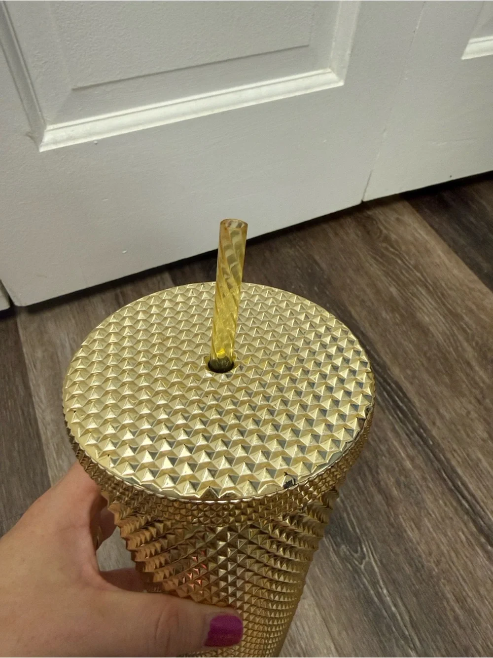 Starbucks Gold Studded Cold Cup with Gold Straw